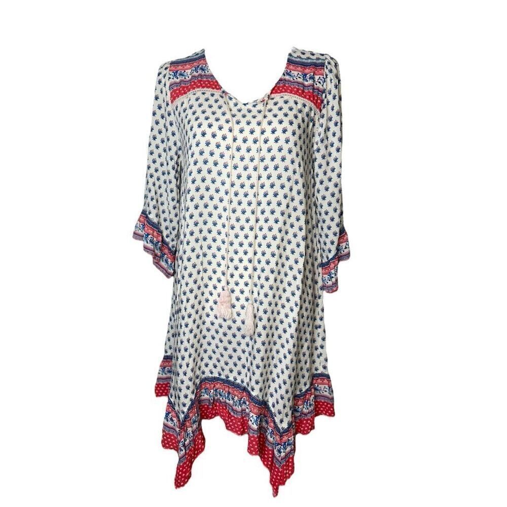 Women’s Boho Farm Handkerchief Hem Dress MEDIUM